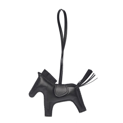 Hermes Milo Lambskin Grigri Rodeo Horse Bag Charm MM So Black 1 of 4
