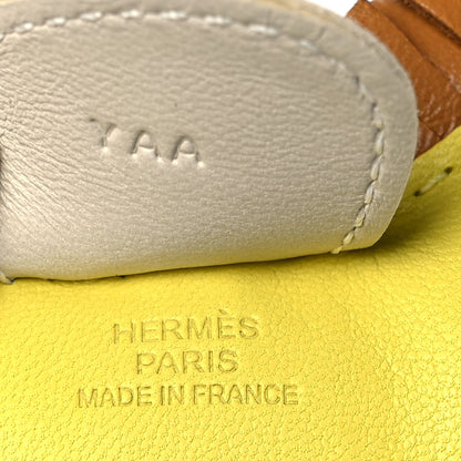 Hermes Milo Lambskin Grigri Rodeo Horse Bag Charm GM Lime Sesame Craie 3 of 4