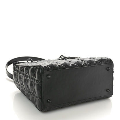 Christian Dior Calfskin Cannage Diamond Cannage Medium Lady Dior Black 4 of 13