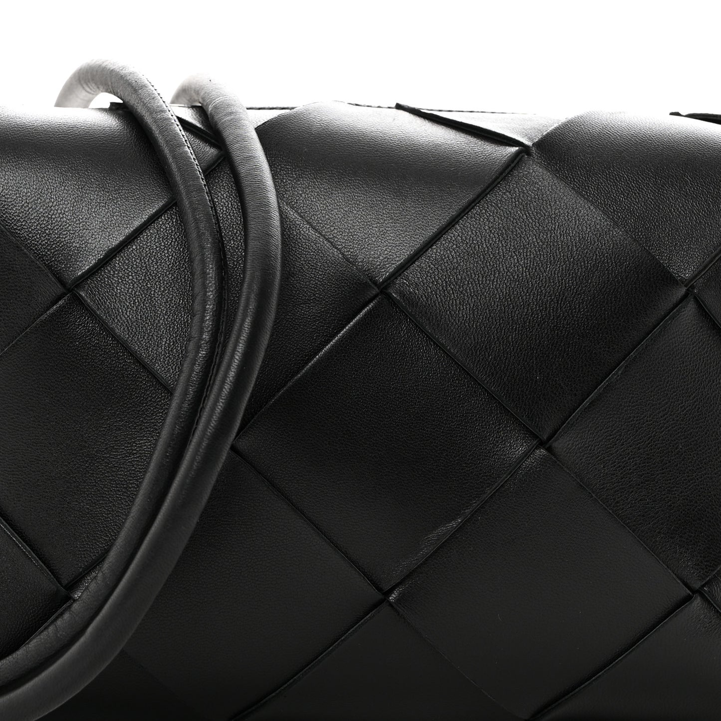 Lambskin Maxi Intrecciato Small Cassette Camera Bag Black