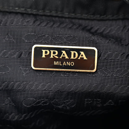 Prada Saffiano Tessuto Nylon Mini Bucket Crossbody Bag Black 6 of 10