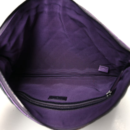 Chanel Iridescent Lambskin Quilted Large Cosmetic Case Purple Purple 5 of 11