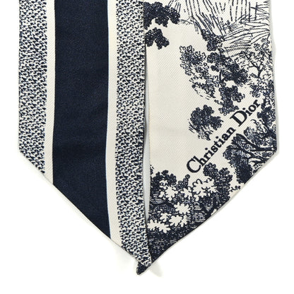 Christian Dior Silk Toile De Jouy Mitzah Scarf White 3 of 6
