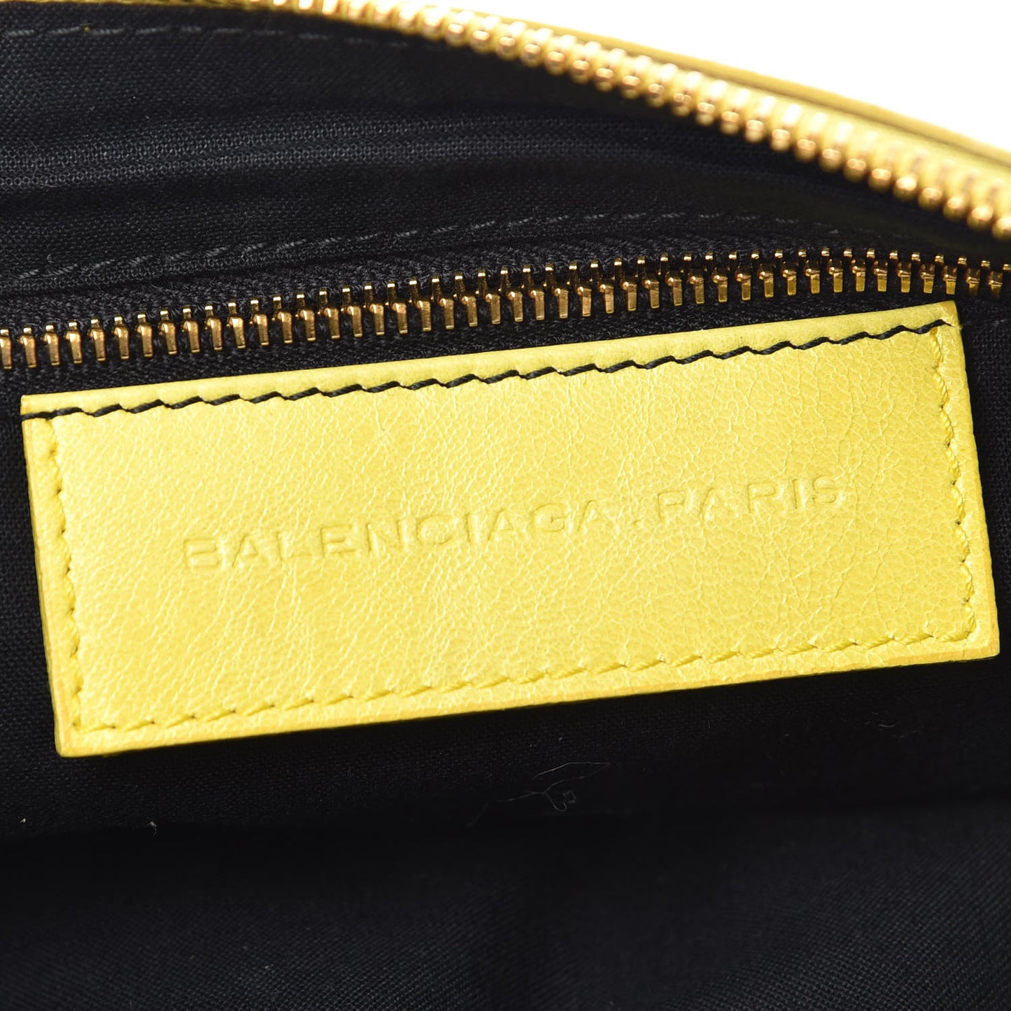 Agneau Giant 21 Rose Gold Hardware Flat Handle Clutch Jaune Fluo