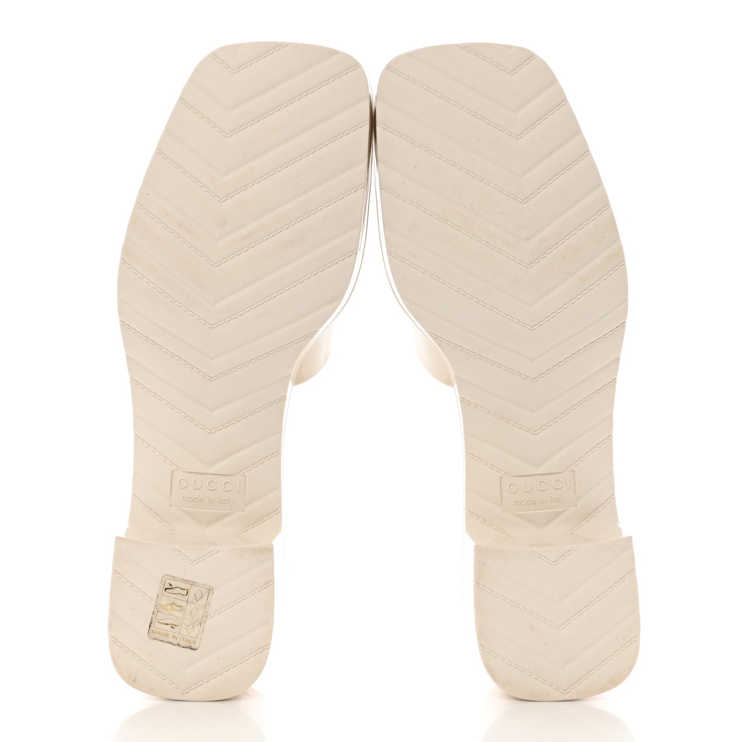 Rubber Gucci Logo Womens Platform 20/60mm Slide Sandals 38 Mystic White