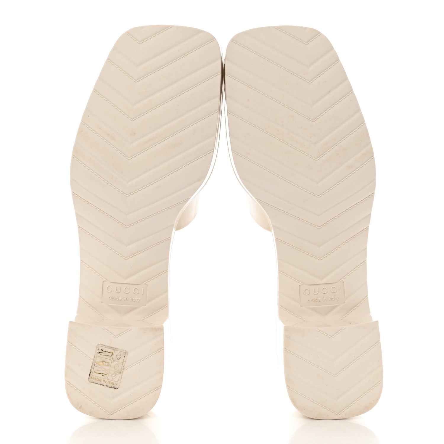 Gucci Rubber Gucci Logo Womens Platform 20/60mm Slide Sandals 38 Mystic White 5 of 11