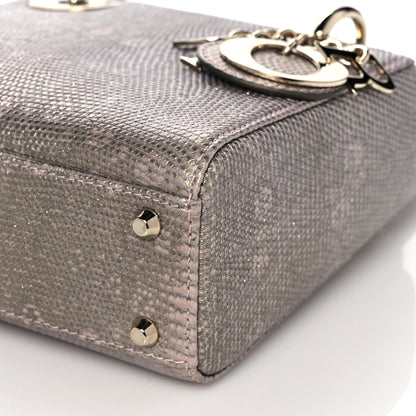 Christian Dior Metallic Lizard Mini Lady Dior Natural 11 of 12