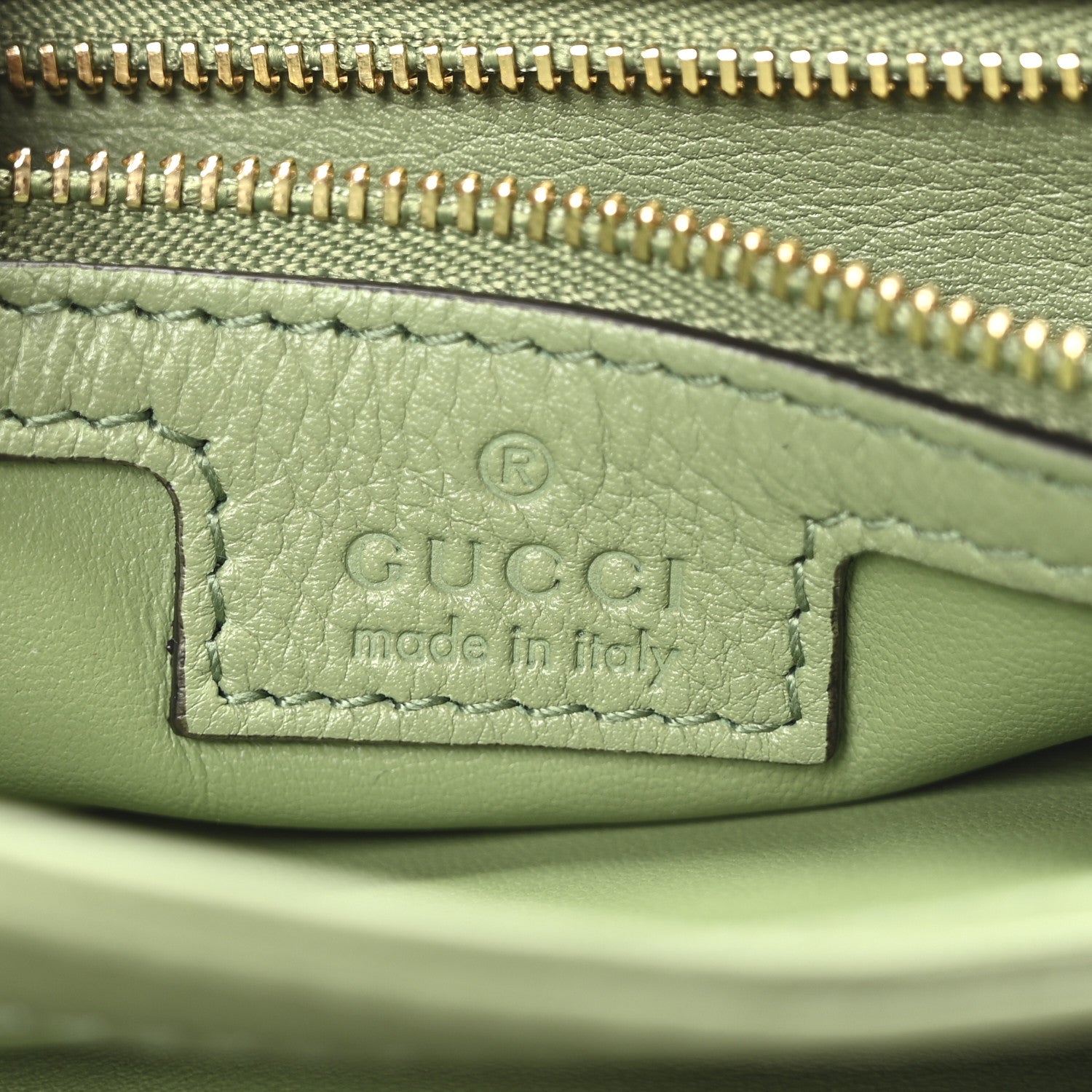 Gucci Roxy Calfskin Web Medium Blondie Top Handle Shoulder Flap Bag Salamander Green 6 of 10
