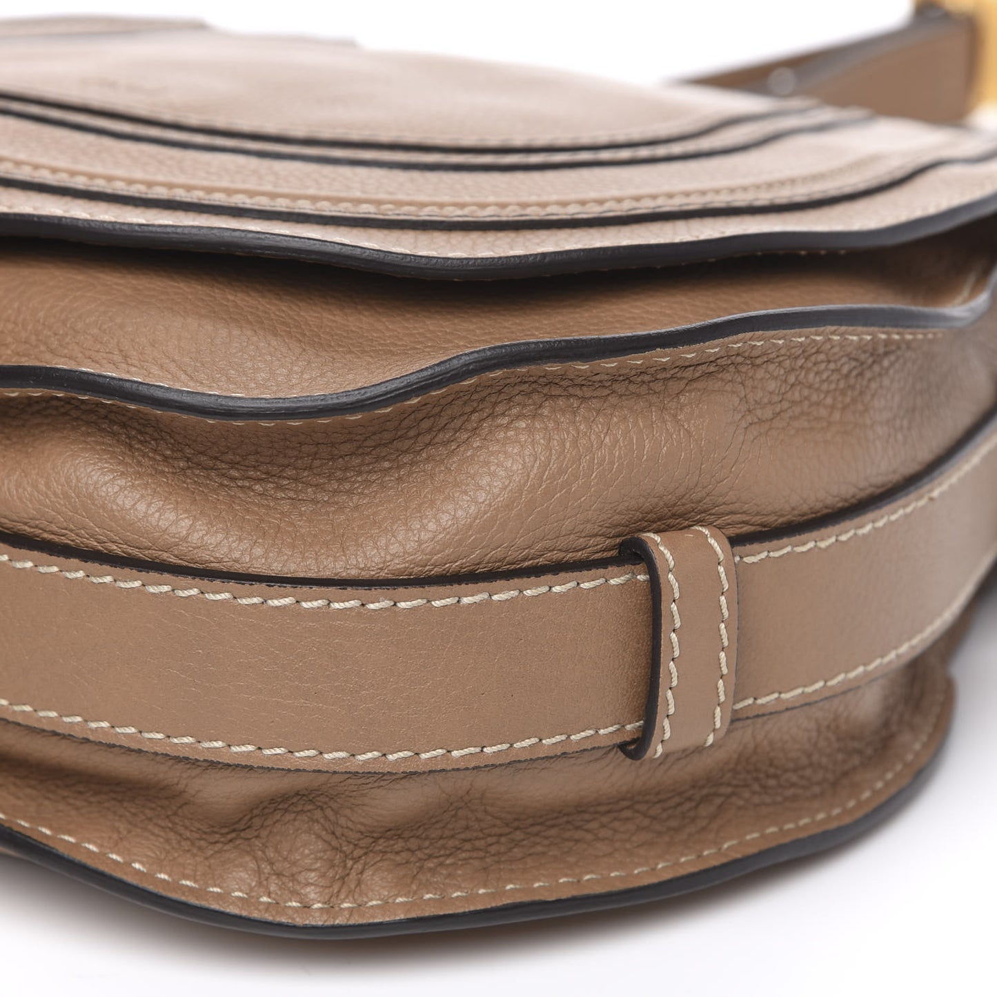 Calfskin Medium Marcie Round Crossbody Bag Nut