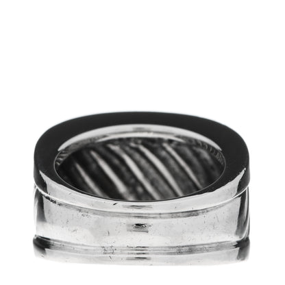 David Yurman Sterling Silver Diamond Cable Cigar Band Ring 52 6 3 of 4