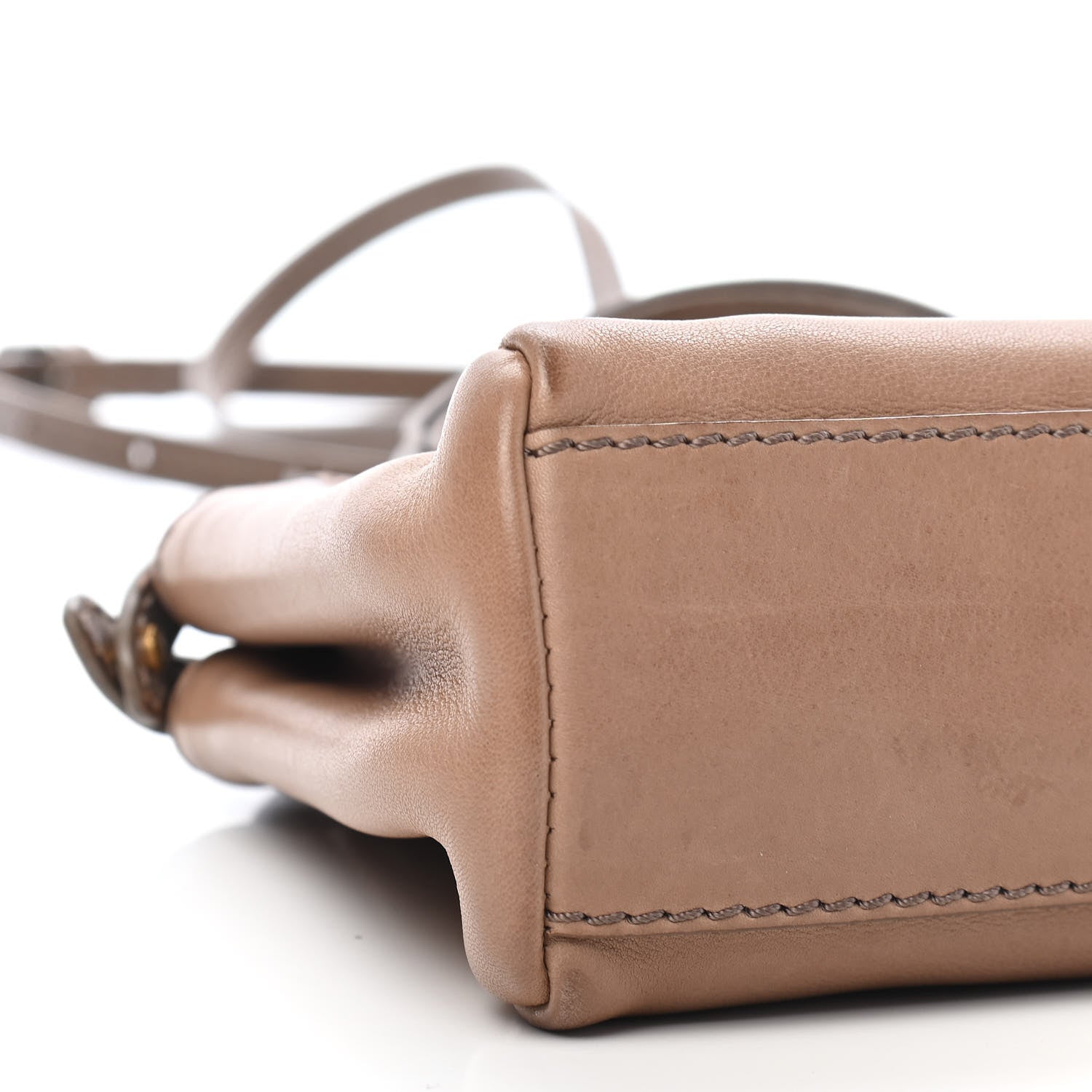 Fendi Vitello Saddle Mini Peekaboo Iconic Satchel Dove 8 of 10