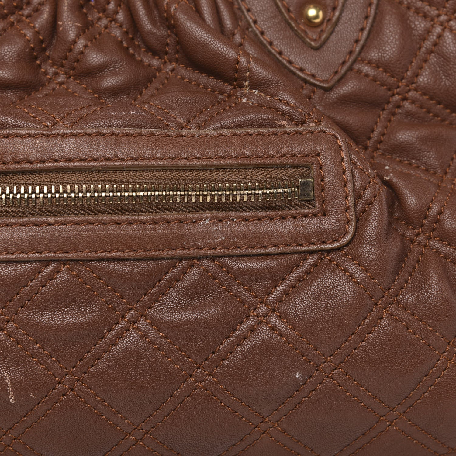 Marc Jacobs Calfskin Quilted Stam Brown 12 of 18