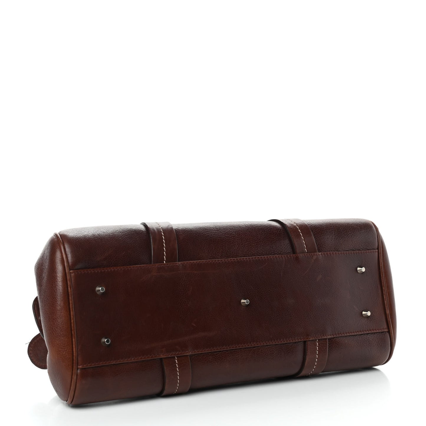 Grained Calfskin Romantic Flowers Frame Satchel Brown
