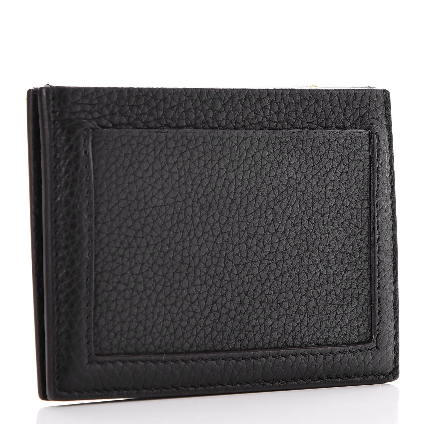 Drummed Calfskin Gusset Card Holder Black
