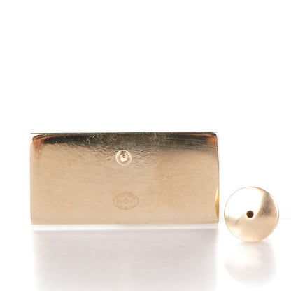 Chanel Metal Resin Pearl Coco License Plate Brooch Black Gold 3 of 4