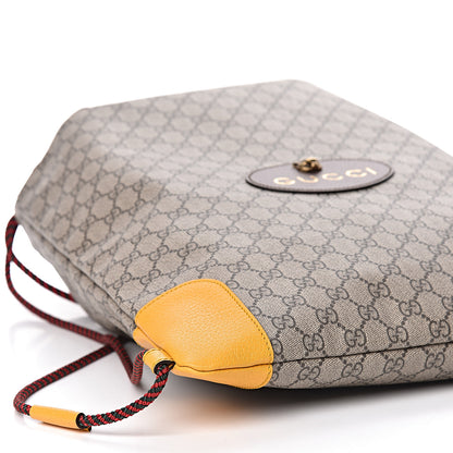 Gucci GG Supreme Monogram Neo Vintage Drawstring Backpack Beige New Acero Crop 8 of 10
