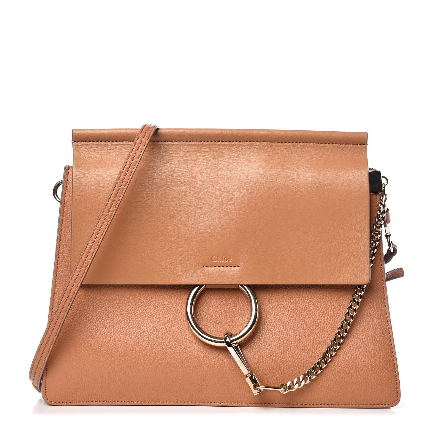 Calfskin Medium Faye Shoulder Bag Desert Beige