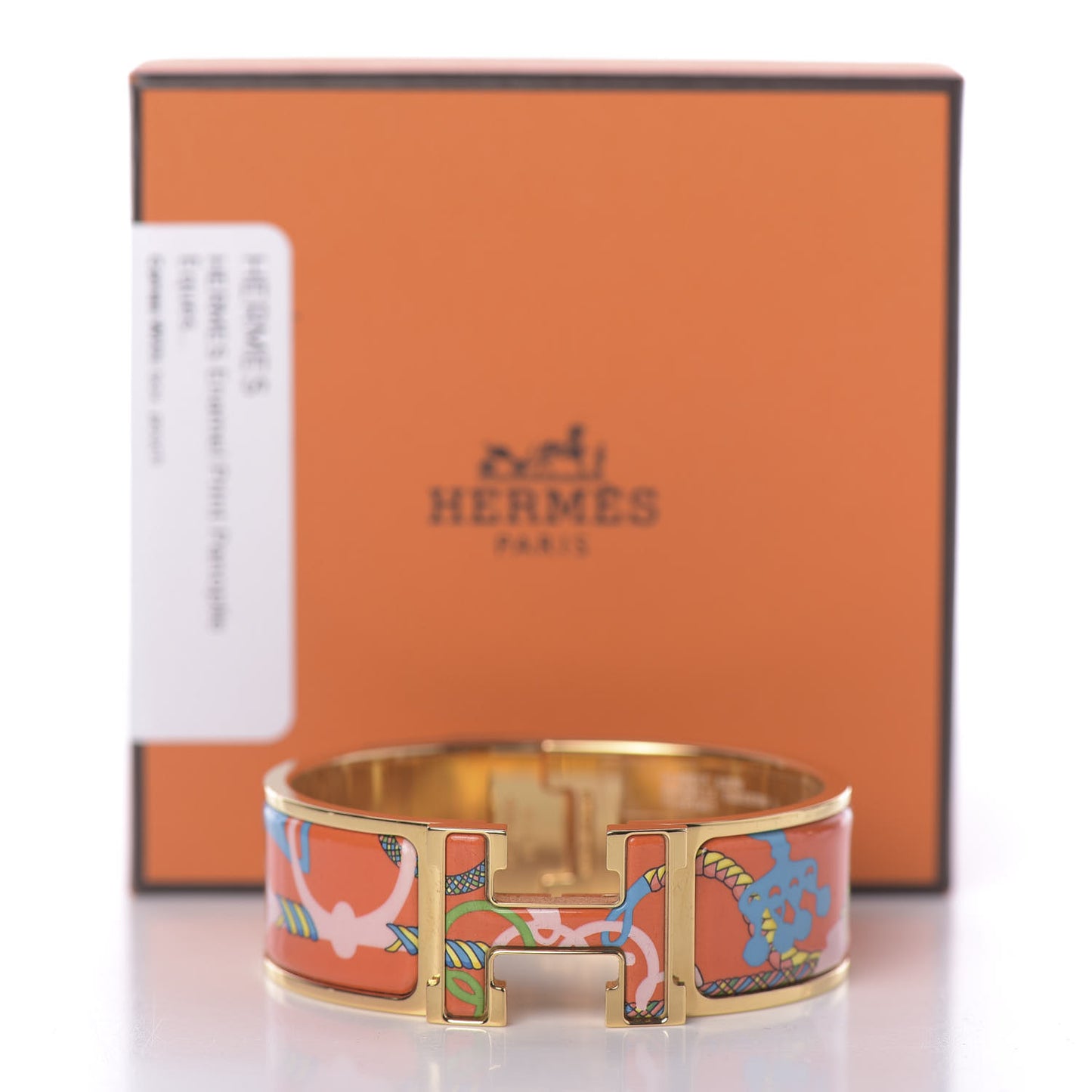 Enamel Printed Panoplie Equestre Wide Clic Clac H Bracelet PM Tropique