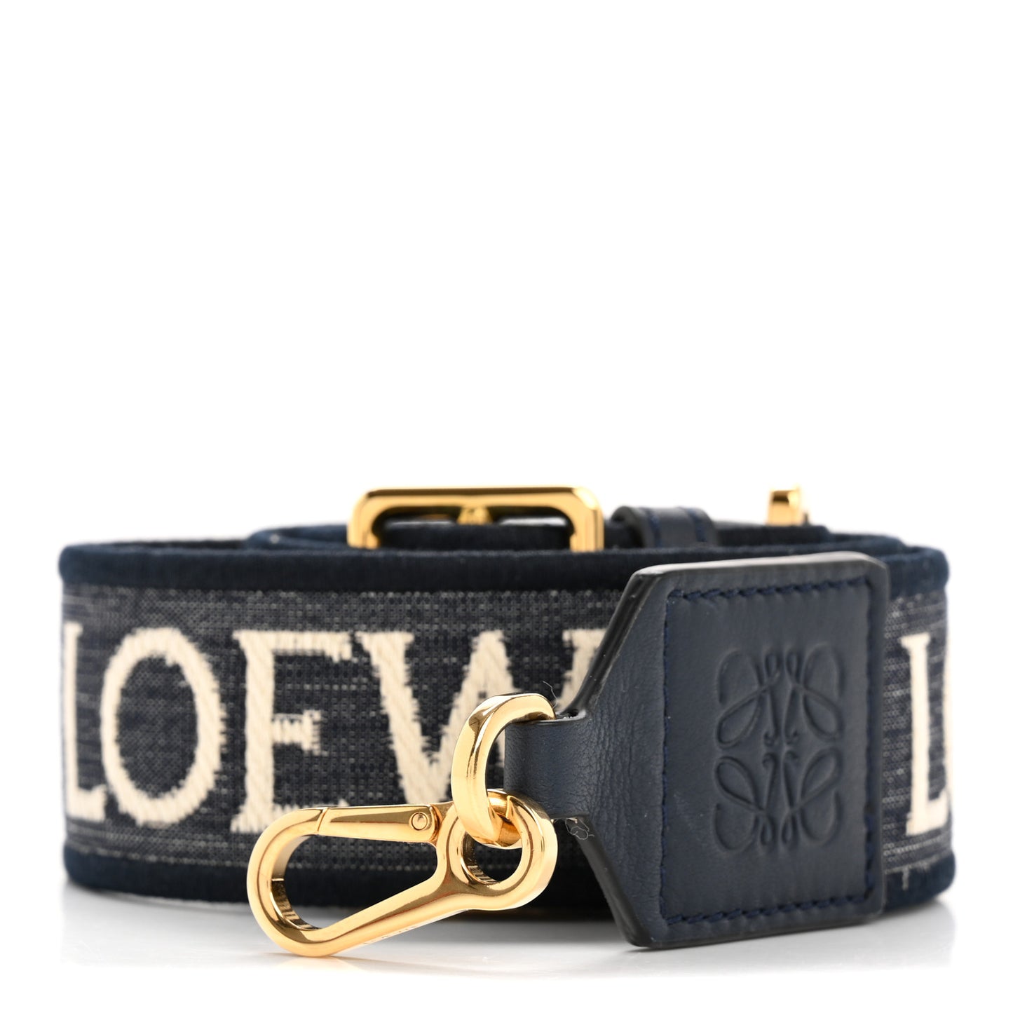 Calfskin Jacquard Anagram Strap Deep Navy