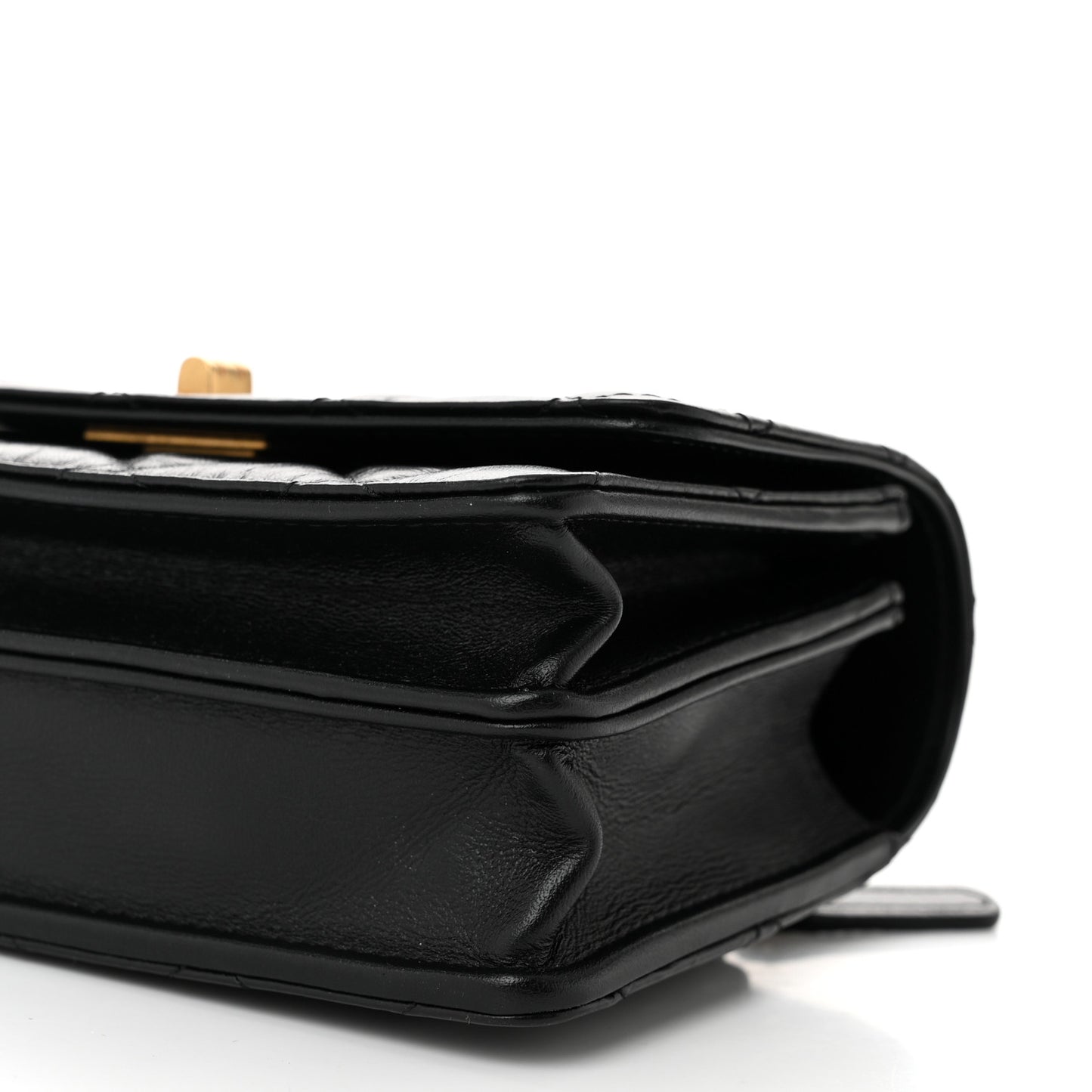 Aged Calfskin Quilted Mini Reissue Wallet On Chain WOC Black