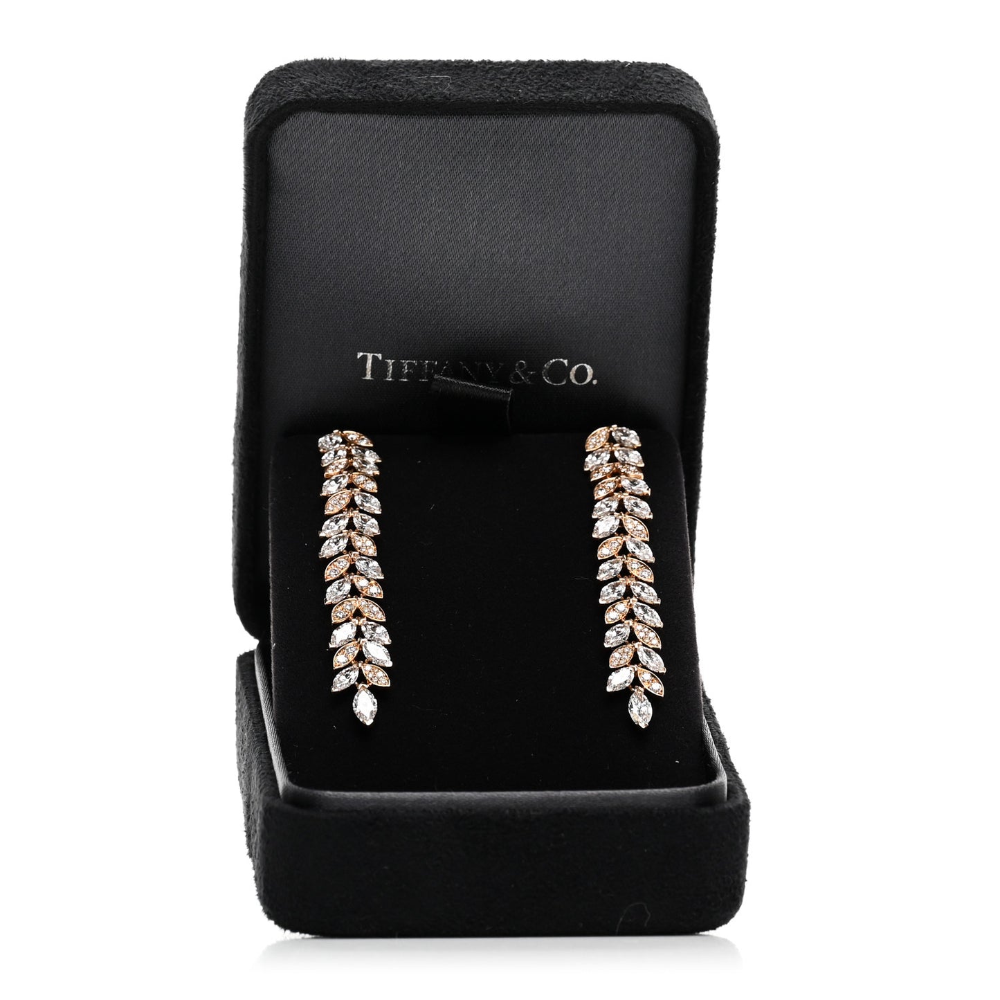 18K Yellow Gold Diamond Victoria Vine Drop Earrings