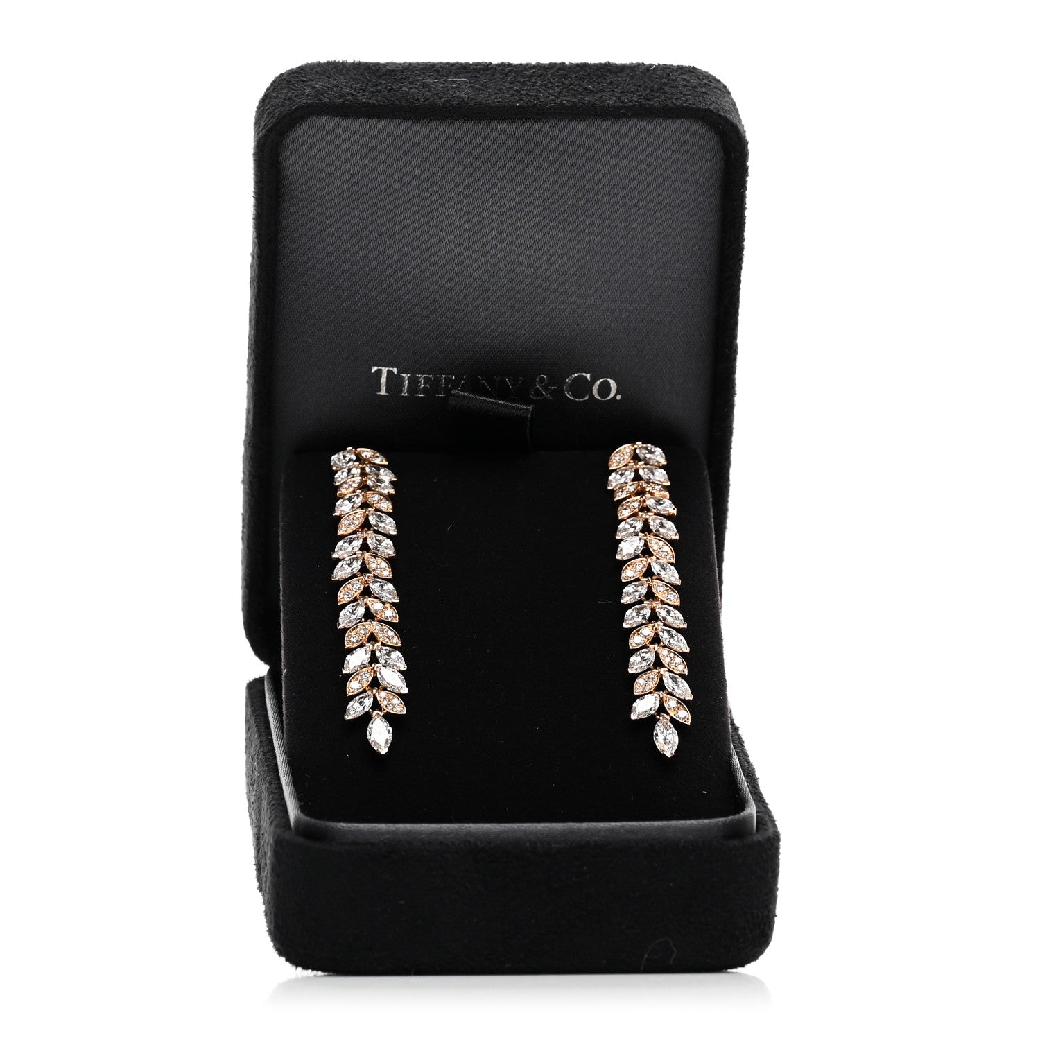 Tiffany 18K Yellow Gold Diamond Victoria Vine Drop Earrings 5 of 5