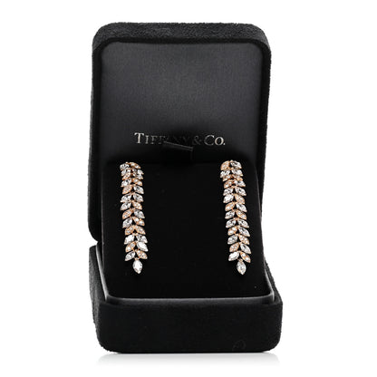 Tiffany 18K Yellow Gold Diamond Victoria Vine Drop Earrings 5 of 5