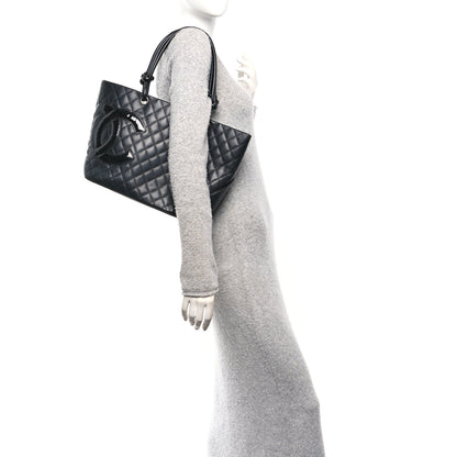 Chanel Calfskin Quilted Large Cambon Tote Black 2 of 10