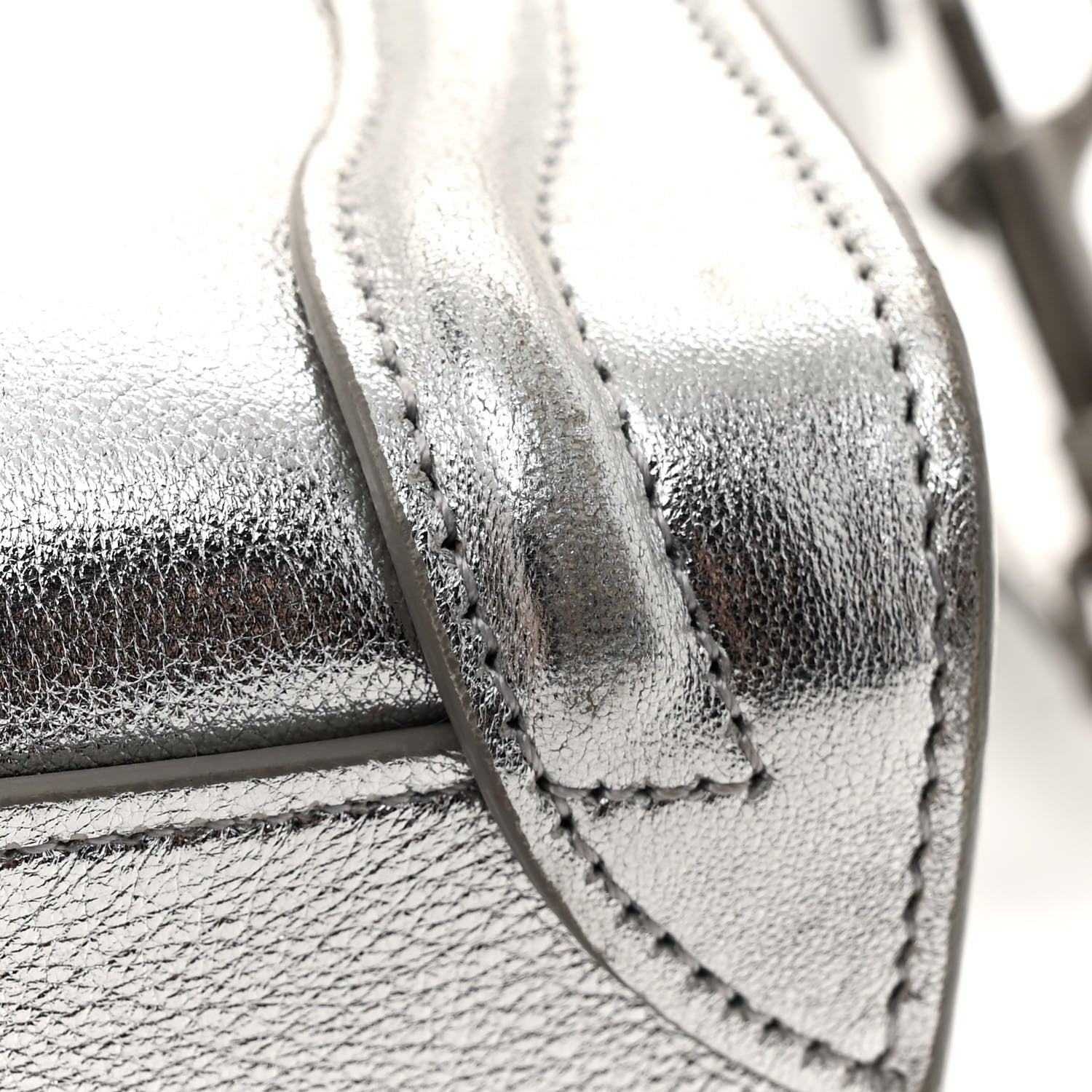 Celine Laminated Lambskin Nano Luggage Silver 15 of 17