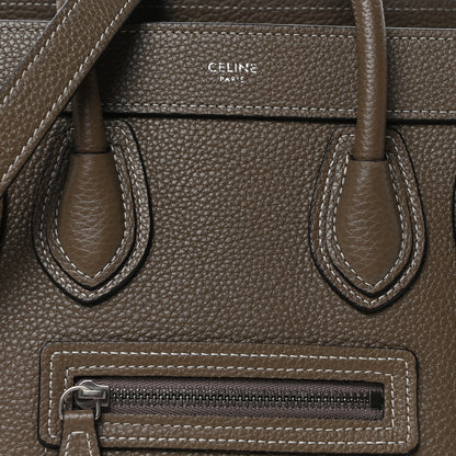 Celine Drummed Calfskin Nano Luggage Souris 8 of 10
