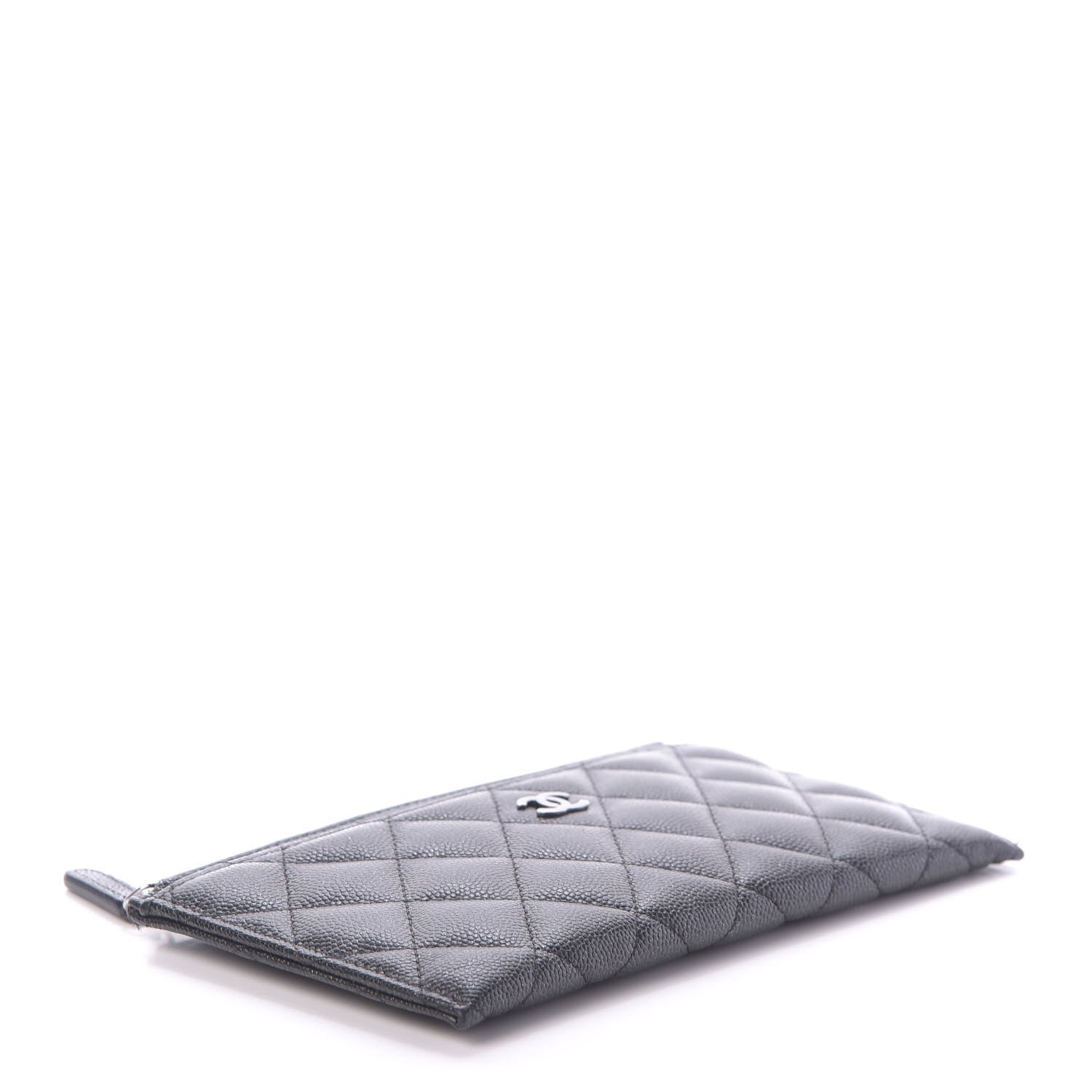 Chanel Iridescent Caviar Quilted Classic Zip Pouch Black 4 of 11