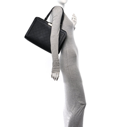 Chanel Grained Calfskin Stitched Large Label Click Shopper Tote Black 2 of 10