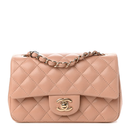 Chanel Lambskin Quilted Mini Rectangular Flap Beige 1 of 11