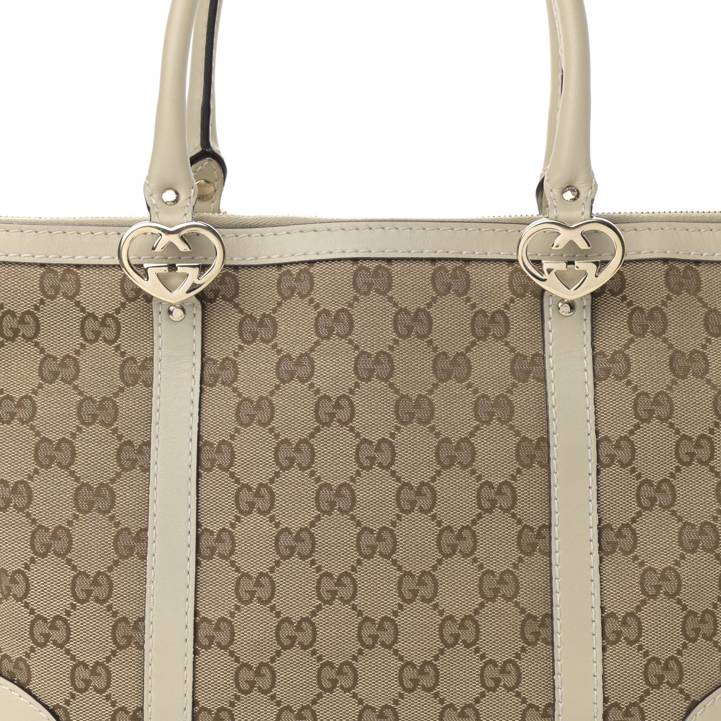 Monogram Small Lovely Heart Tote White