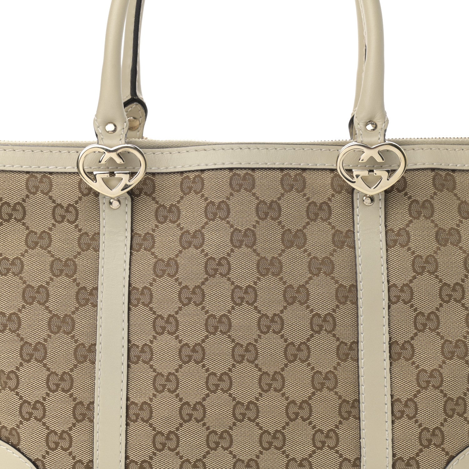 Gucci Monogram Small Lovely Heart Tote White 8 of 17