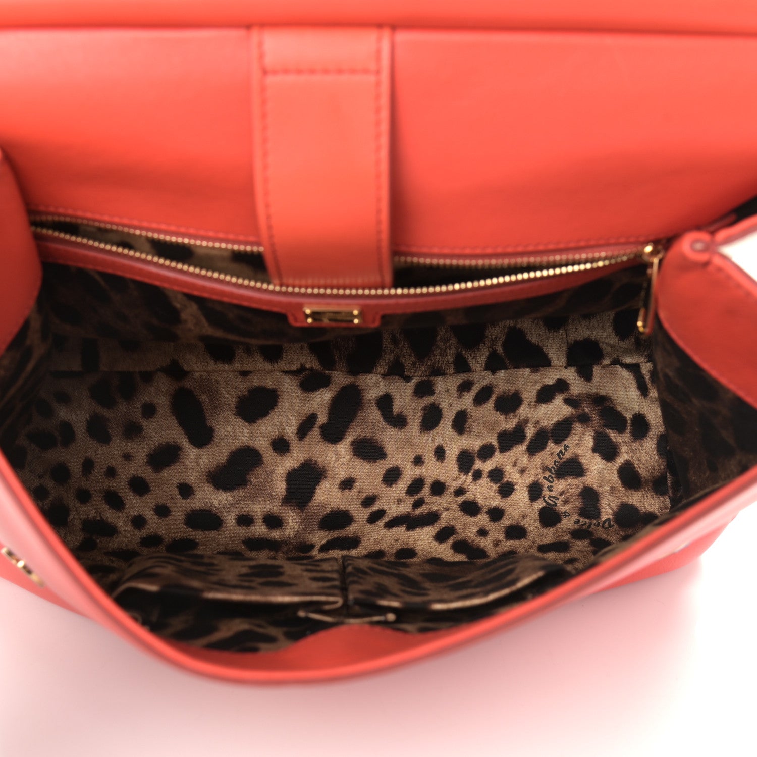 Dolce & Gabbana Calfskin Bi-Color Medium Miss Sicily Satchel Red White 5 of 10