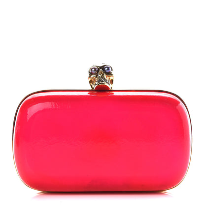 Alexander McQueen Patent Crystal Skull Box Clutch Pink 1 of 7