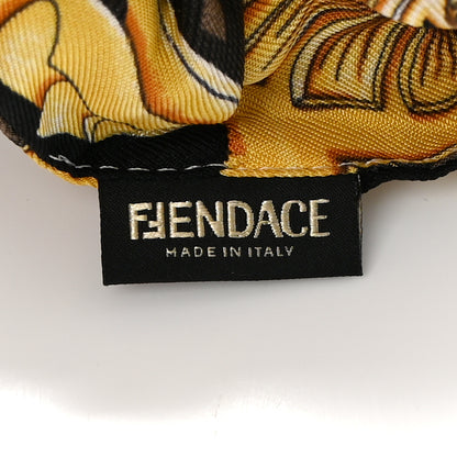Fendi X VERSACE Silk FF Baroque Fendace Hair Scrunchie Black Tobacco 3 of 3