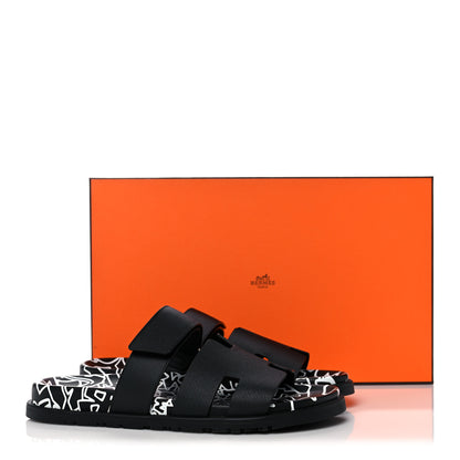 Hermes Epsom Calfskin Graff Hermes Mens Chypre Sandals 41 Black 8 of 8