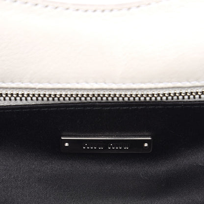Miu Miu Vernice Patent Quilted Chain Clutch Bianco 6 of 7