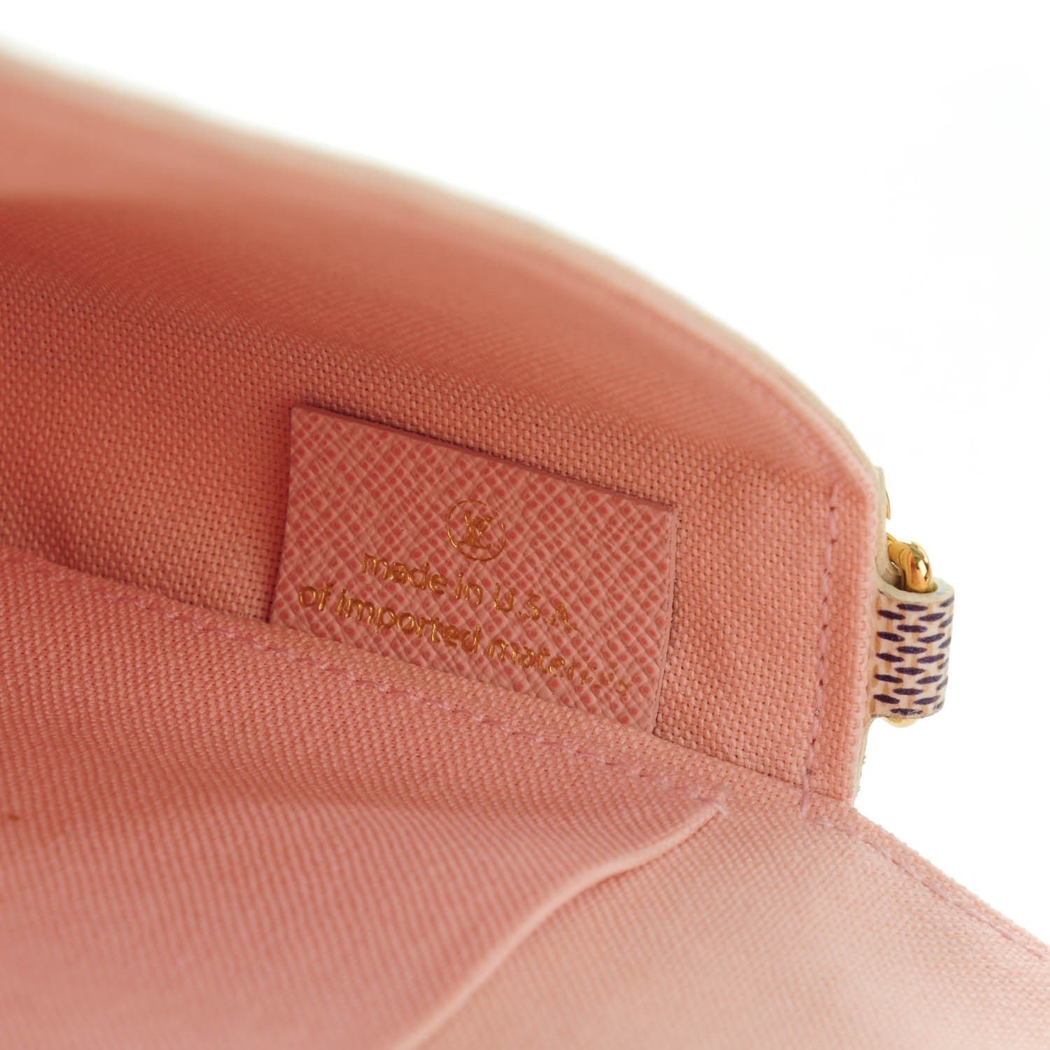 Louis Vuitton Damier Azur Pochette Felicie Chain Wallet Rose Ballerine 7 of 9