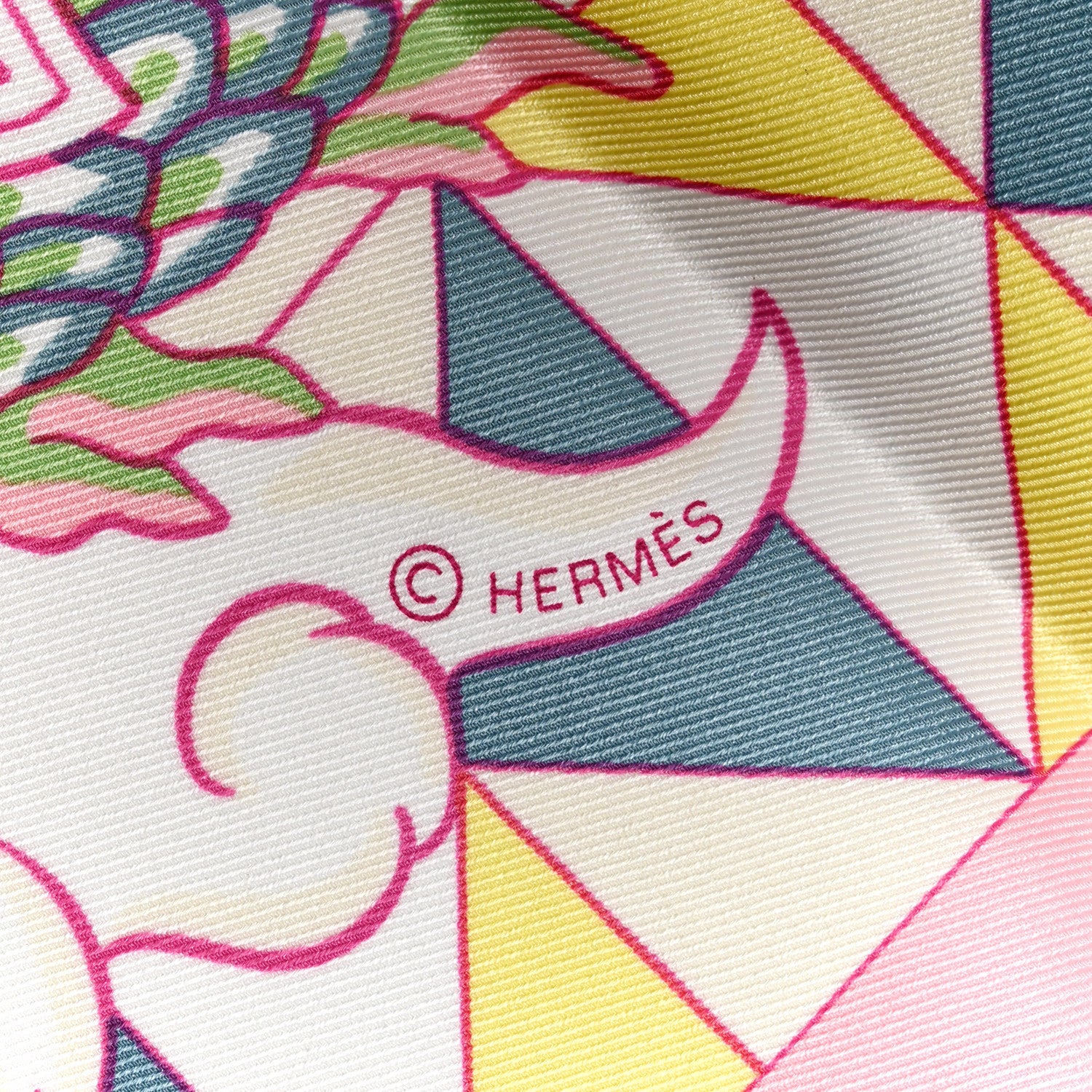 Hermes Silk L'Epopee D' Hermes Detail Scarf 70 Rose Buvard Orange Bleu 4 of 5