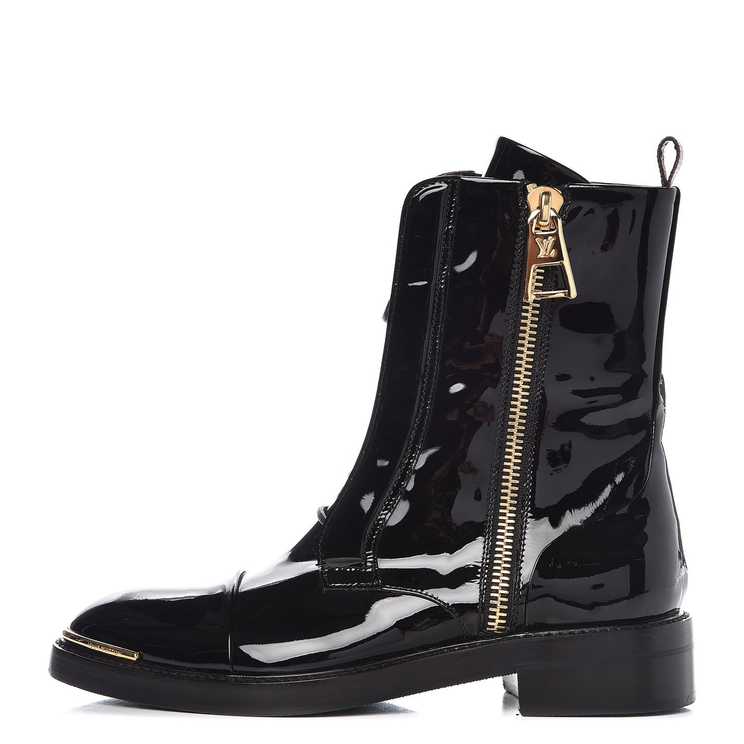 Patent Calfskin Monogram Macadam Ranger Combat Boots 37 Black