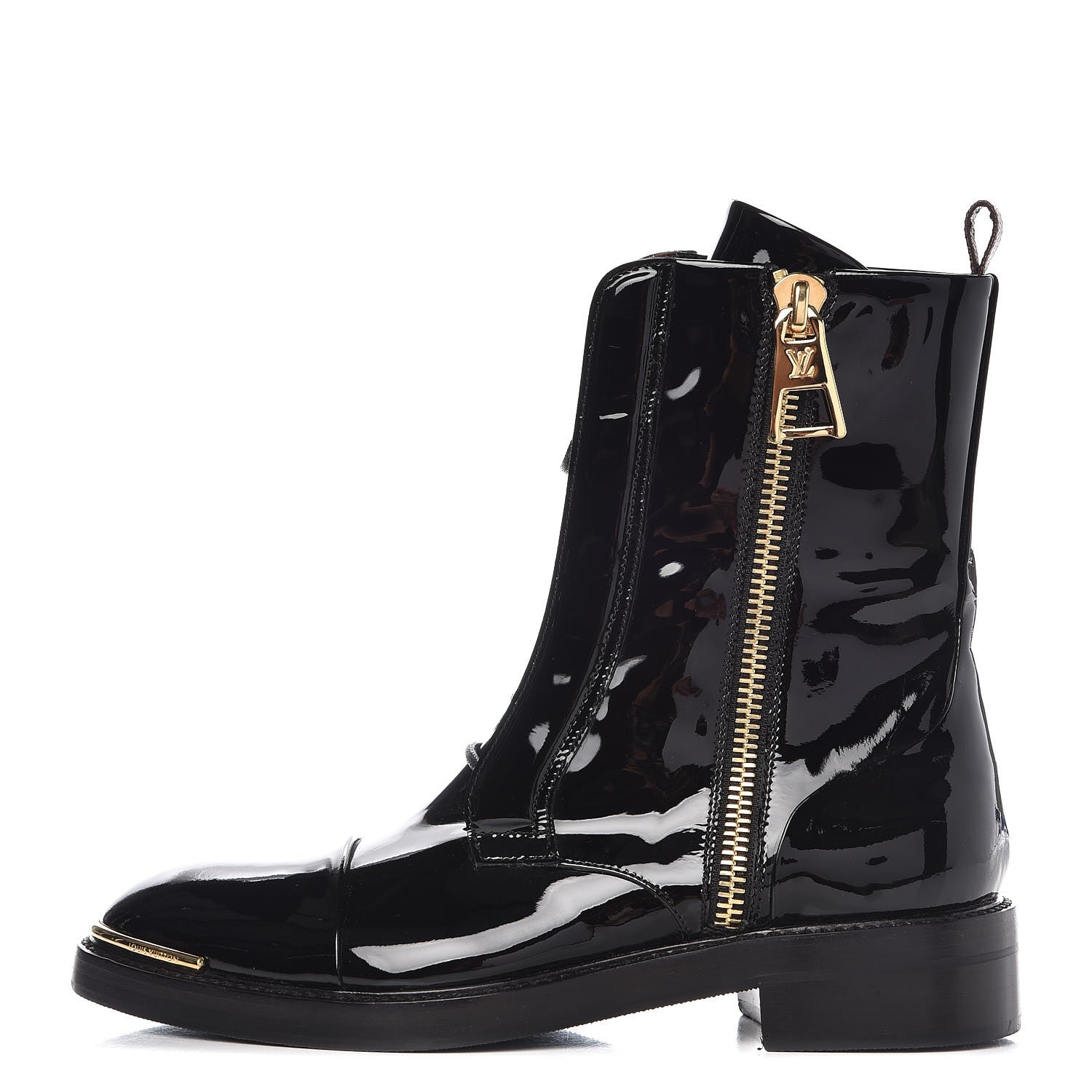 Louis Vuitton Patent Calfskin Monogram Macadam Ranger Combat Boots 37 Black 2 of 14