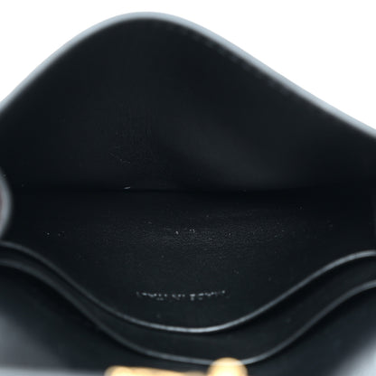 Celine Shiny Calfskin Triomphe Flap Card Holder Black 4 of 7