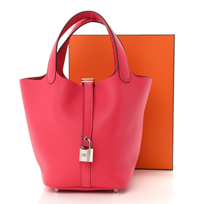 Hermes Taurillon Clemence Picotin Lock 18 PM Rose Extreme 11 of 11