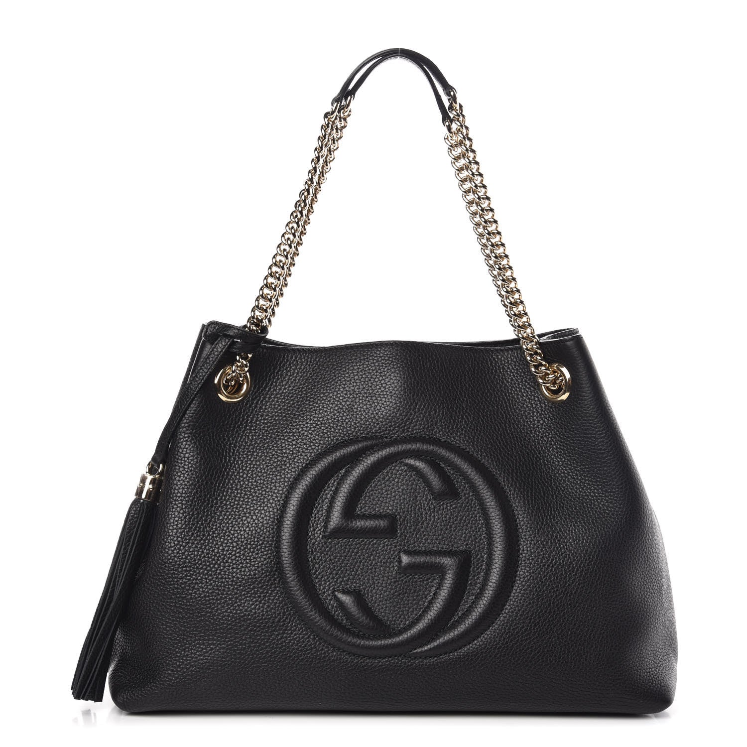 Gucci Pebbled Calfskin Medium Soho Chain Shoulder Bag Black 1 of 10