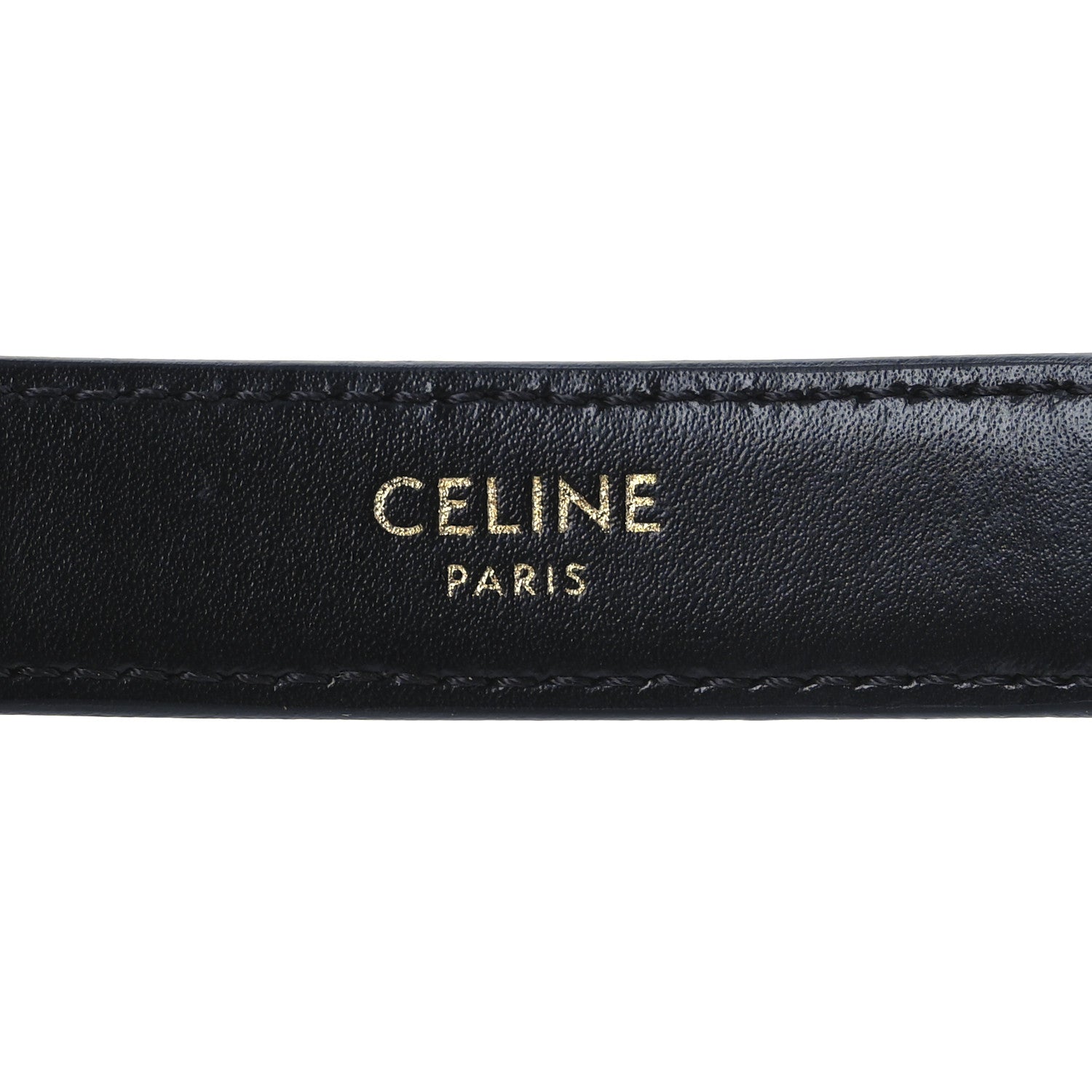 Celine Calfskin Small 18mm Gourmette Triomphe Belt 85/34 Black 3 of 5