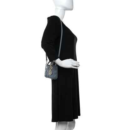 Christian Dior Lambskin Cannage Micro Lady Dior Cloud Blue 2 of 11