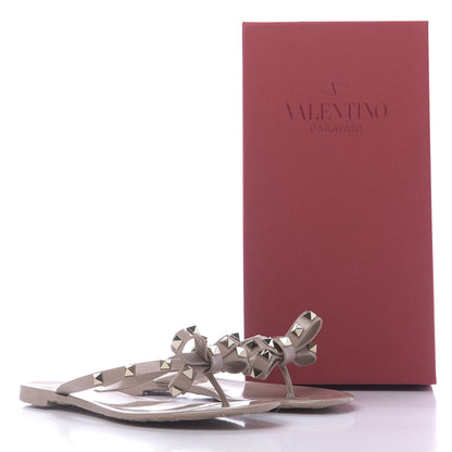 Valentino Garavani PVC Jelly Rockstud Bow Thong Sandals 38 Poudre 8 of 8